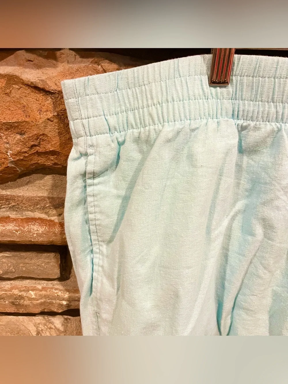 Old Navy Light Mint Comfort Waistband Linen-Blend Shorts